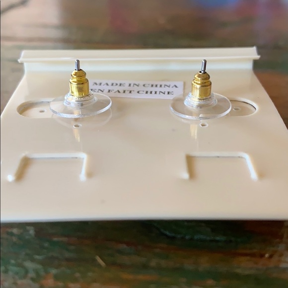 NEVER WORN. Large teal studs. - Picture 3 of 3